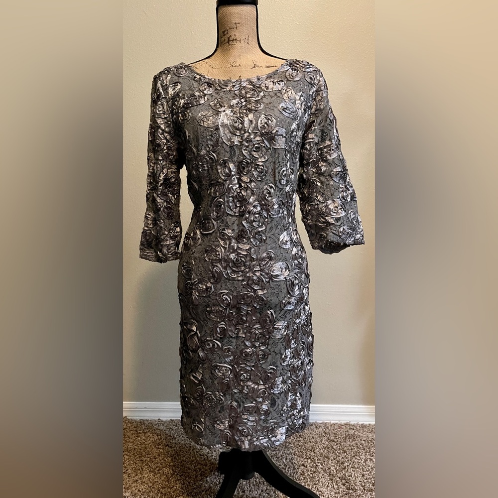 Alex Evenings.  Size 12  Gray Dress
